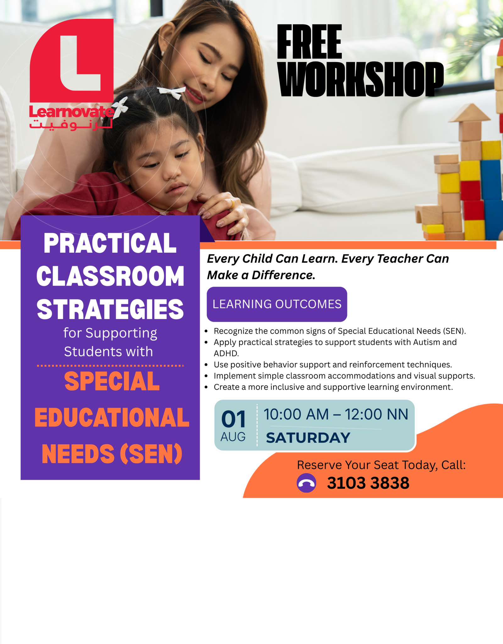 Practical Classroom Strategies for Supporting Students with Special Educational Needs (SEN) workshop by Learnovate Training Centre in Doha, Qatar